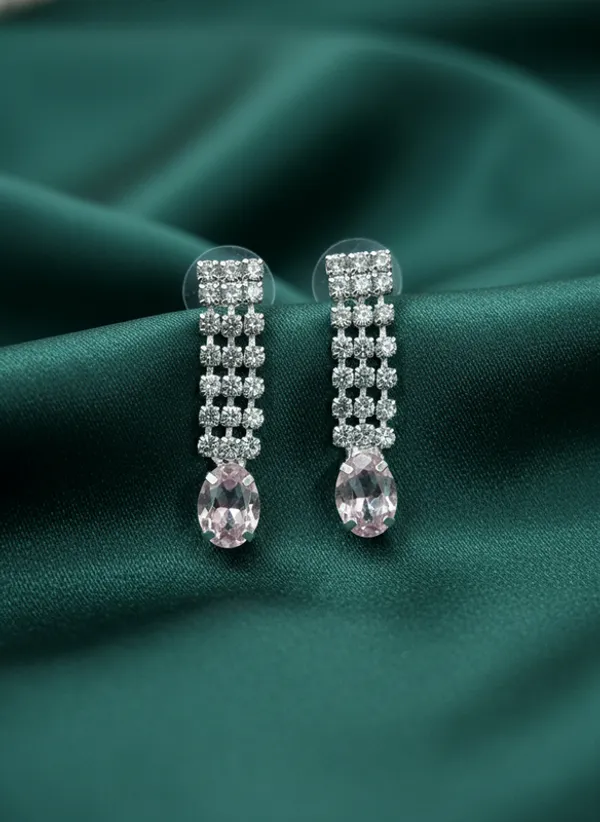 Pink_Premium_Alloy_Necklace_And_Earrings_Set_For_Women