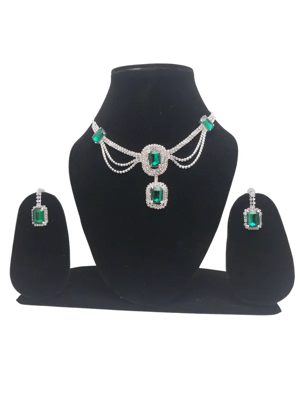 Green_Premium_Alloy_Necklace_And_Earrings_Set_For_Women