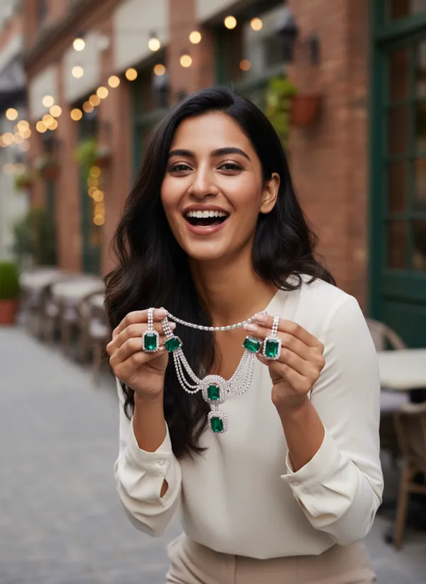 Green_Premium_Alloy_Necklace_And_Earrings_Set_For_Women