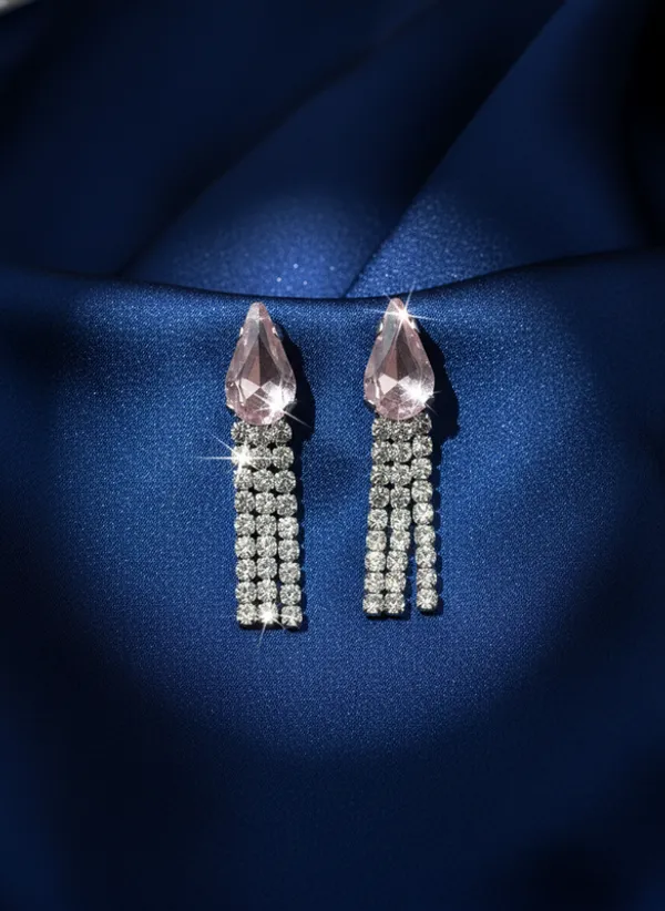 Pink_Premium_Alloy_Necklace_And_Earrings_Set_For_Women