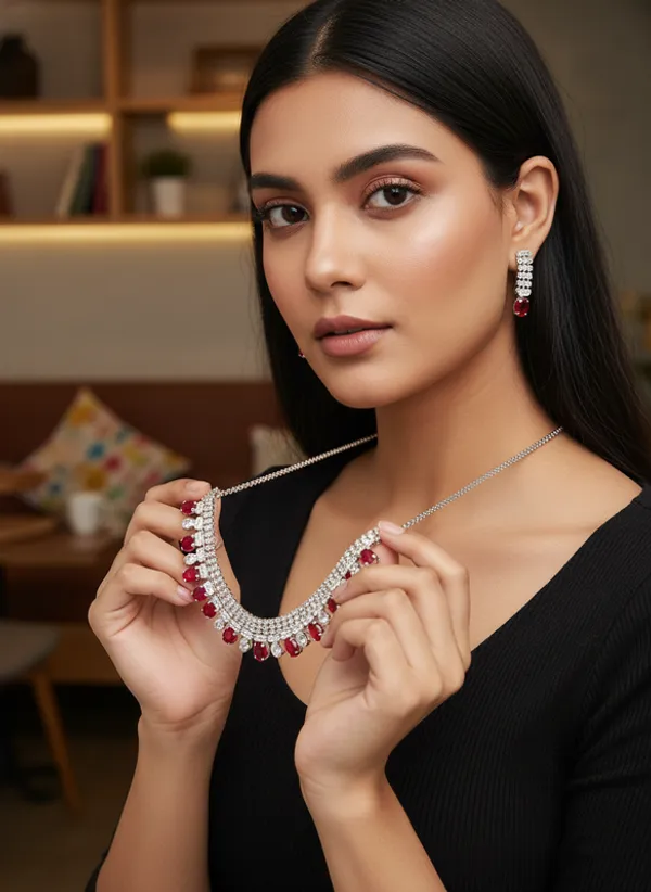 Red_Premium_Alloy_Necklace_And_Earrings_Set_For_Women