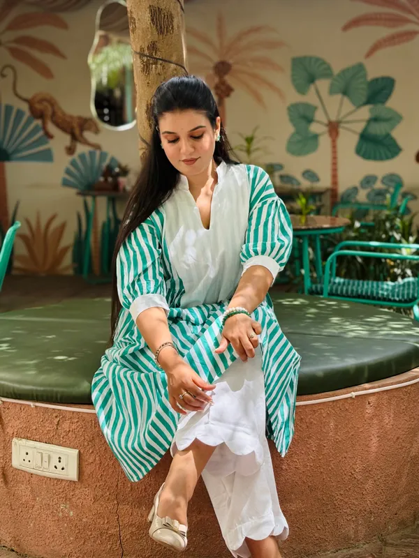Green_White_Stripe_Anarkali_Dress