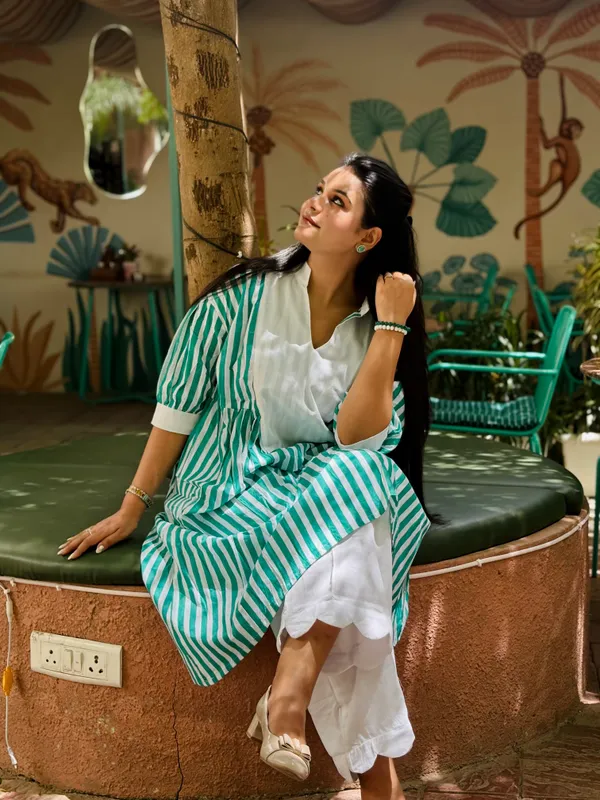 Green_White_Stripe_Anarkali_Dress