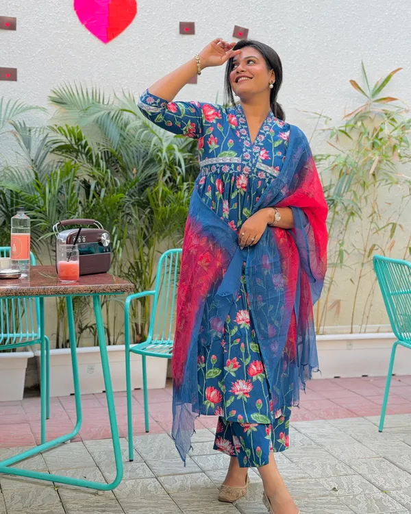 Blue_Lotus_Printed_Anarkali_Suit