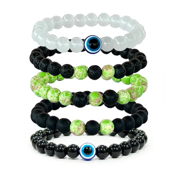 Multicolor_Harmonize_Your_Energy:_Trio_Of_Green_Imperial_Emperor_Jasper,_Lava,_And_Black_Onyx_Bead_Bracelets_And_Energies_Of_Green_Jaspers