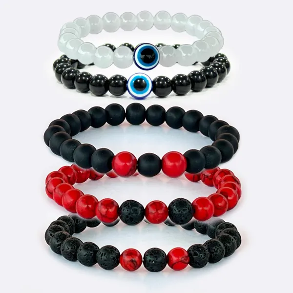 Multicolor_Zen_Harmony_With_Set_Of_3_Red_Howlite,_Lava,_And_Black_Onyx_Bead_Bracelets_Embrace_Peace_And_Tranquility