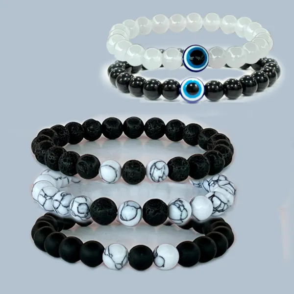 Multicolor_Knowledge-Enriching_Bracelets_Of_White_Howlite,Lava,_And_Black_Onyx,_Boosts_Hunger_For_Knowledge_Good_For_Balance,_Calm_&_Memory_Enhancement