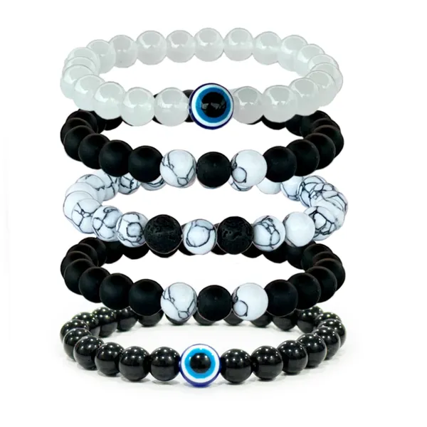 Multicolor_Knowledge-Enriching_Bracelets_Of_White_Howlite,Lava,_And_Black_Onyx,_Boosts_Hunger_For_Knowledge_Good_For_Balance,_Calm_&_Memory_Enhancement