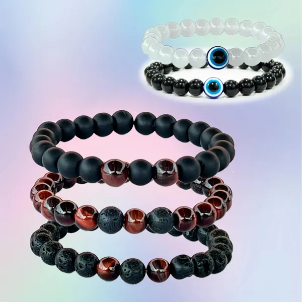 Multicolor_Red_Tiger_Eye_Beaded_Bracelets,_Its_Known_For_Unlocking_Confidence,_&_Speaking_Ability_Bracelets_Are_Comibined_With_Lava,_And_Black_Onyx