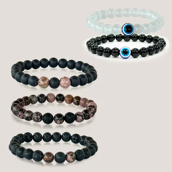Multicolor_Stack_Of_5_Bracelets_Featuring_Rhodonite_Bead_Bracelet_Know_As_Stone_Of_Love_Healing,_Anxiety_Reduction_Beaded_With_Lava_&_Black_Onyx