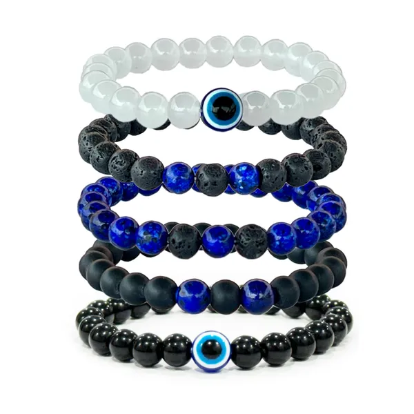 Multicolor_Lapis_Lazuli_Bracelet_With_Royal_Blue_Beads_Lava,_Combined_With_Lava_And_Black_Onyx_Beads_Natural_Healing