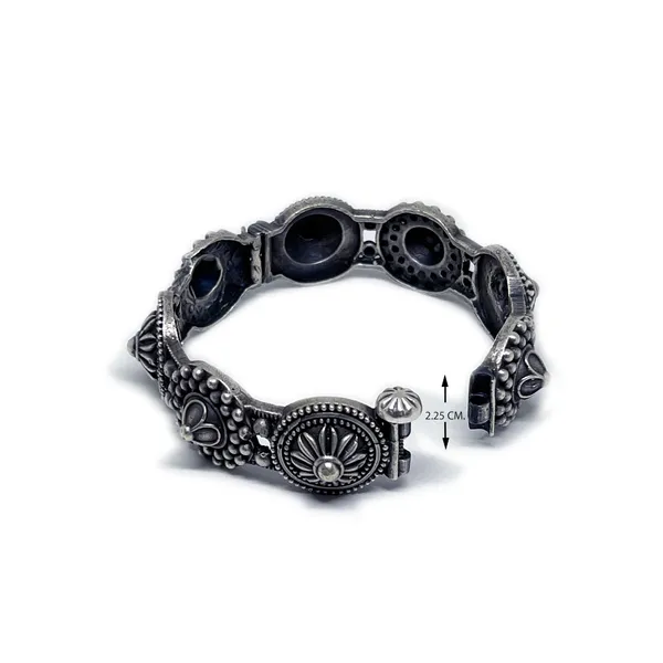 Oxidised_Silver_Womens_Rajwadi_Sahiba_Openable_Bracelet_&_Kada,_Oxidised_Hand-Cuff_Tribal_Bangle,_Traditional_And_Antique_Finish_(Style_C)