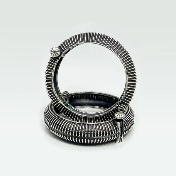 Oxidised_Silver_Womens_Single_Piece_Of_Silver_Replica_Rajwadi_Sahiba_Openable_Bracelet_&_Kada,_Oxidised_Hand-Cuff_Tribal_Bangle,_Traditional_And_Antique_Finish_(Style_H)