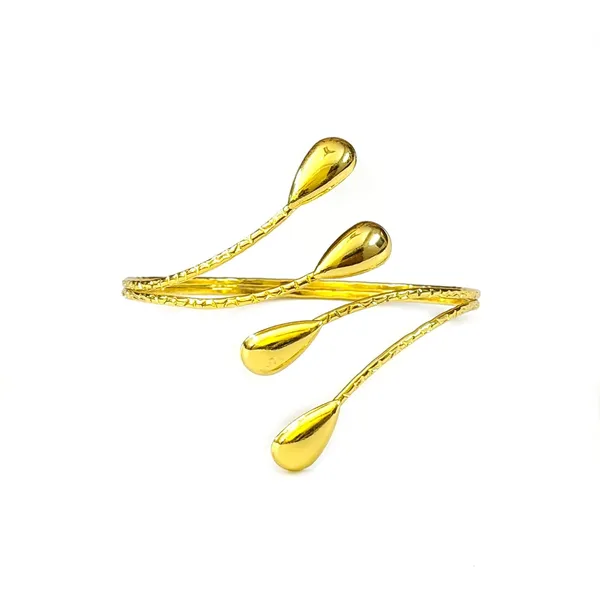 Gold_Tone_Anti_Tarnish_Teardrop_Flow_Upper_Arm_Cuff_For_Women_|_Adjustable_Baju_Band_Armlet