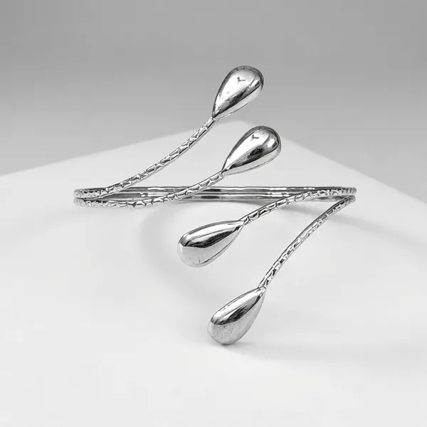 Silver_Tone_Anti_Tarnish_Teardrop_Flow_Upper_Arm_Cuff_For_Women_|_Adjustable_Baju_Band_Armlet