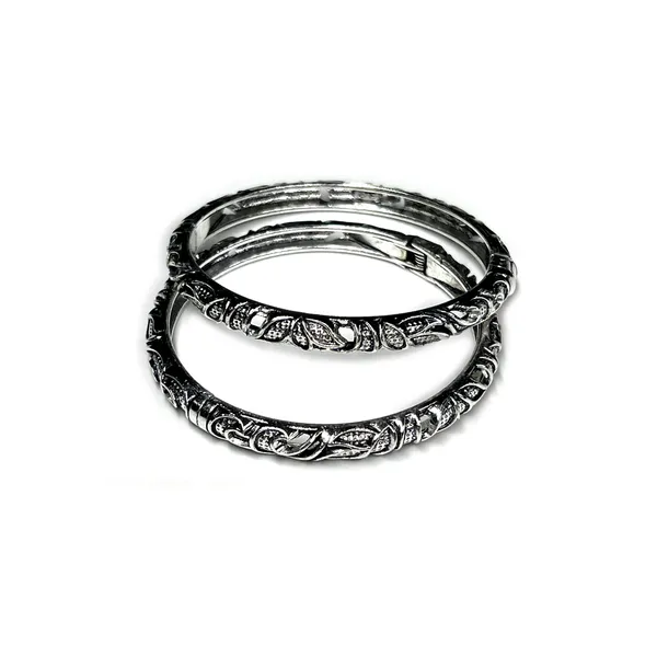 Silver_Oxidised_Bracelet_Bangles_For_Women_&_Girls_|_Traditional_Ethnic_Kada_Style_Bangle_Set_(Pair)_|_Available_In_Antique_Gold_&_Silver_Finishes_(Silver_Leaf)