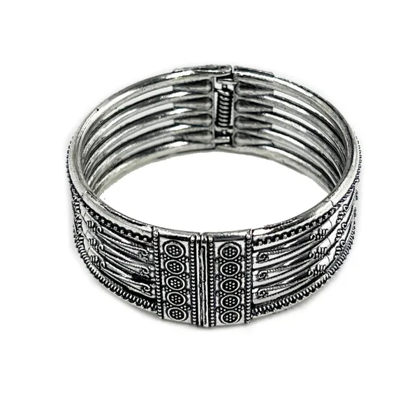 Silver_Oxidised_Tribal_Cuff_Bracelet_For_Women_|_Open_Adjustable_Daily_&_Office_Wear_Kada