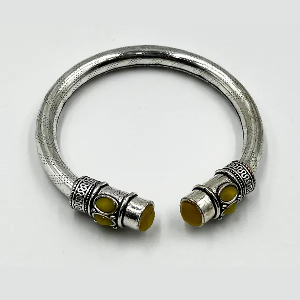 Silver_Oxidised_Yellow_Stone_Kada_Bracelet_For_Women_|_Open_Size_Daily_Use_Bangle_With_Dual_Gemstone_Heads