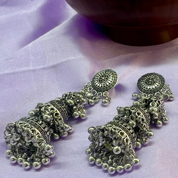 Oxidised_Silver_Oxidised_Fusion_3_-_Layered_Oxidized_And_Long_Black_Jhumka_Earrings_Set_For_Women_And_Girls