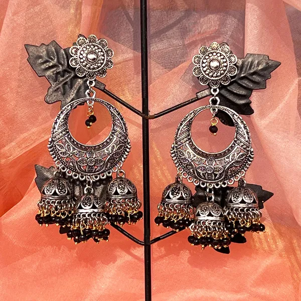 Multicolor_Traditional_Chandbali_Statement_Oxidized_Ethnic_Dangler_Designer_Jhumki_Available_In_6_Vibrant_Colors