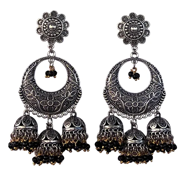 Multicolor_Traditional_Chandbali_Statement_Oxidized_Ethnic_Dangler_Designer_Jhumki_Available_In_6_Vibrant_Colors