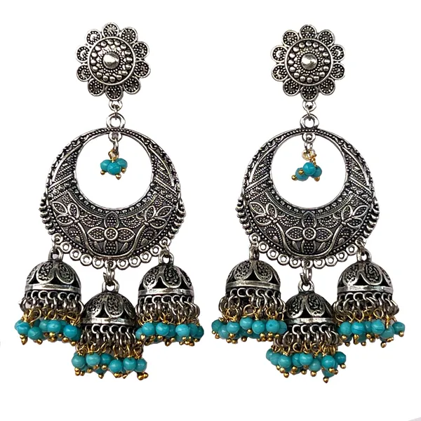 Multicolor_Traditional_Chandbali_Statement_Oxidized_Ethnic_Dangler_Designer_Jhumki_Available_In_6_Vibrant_Colors