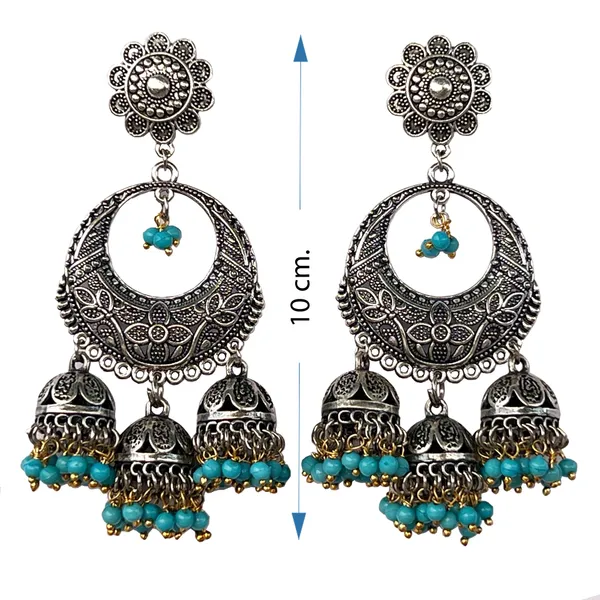 Multicolor_Traditional_Chandbali_Statement_Oxidized_Ethnic_Dangler_Designer_Jhumki_Available_In_6_Vibrant_Colors
