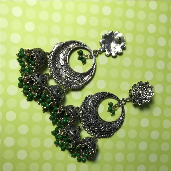 Multicolor_Traditional_Chandbali_Statement_Oxidized_Ethnic_Dangler_Designer_Jhumki_Available_In_6_Vibrant_Colors