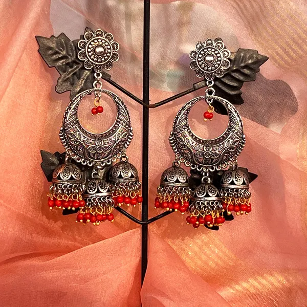 Multicolor_Traditional_Chandbali_Statement_Oxidized_Ethnic_Dangler_Designer_Jhumki_Available_In_6_Vibrant_Colors