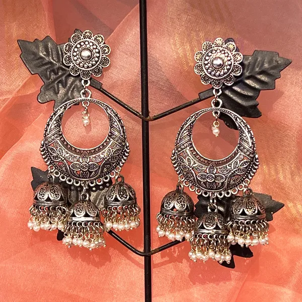 Multicolor_Traditional_Chandbali_Statement_Oxidized_Ethnic_Dangler_Designer_Jhumki_Available_In_6_Vibrant_Colors