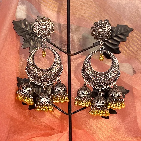 Multicolor_Traditional_Chandbali_Statement_Oxidized_Ethnic_Dangler_Designer_Jhumki_Available_In_6_Vibrant_Colors