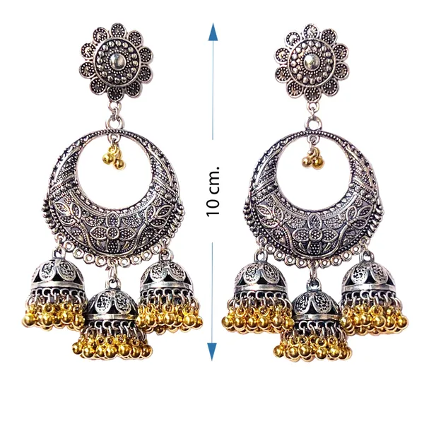 Multicolor_Traditional_Chandbali_Statement_Oxidized_Ethnic_Dangler_Designer_Jhumki_Available_In_6_Vibrant_Colors