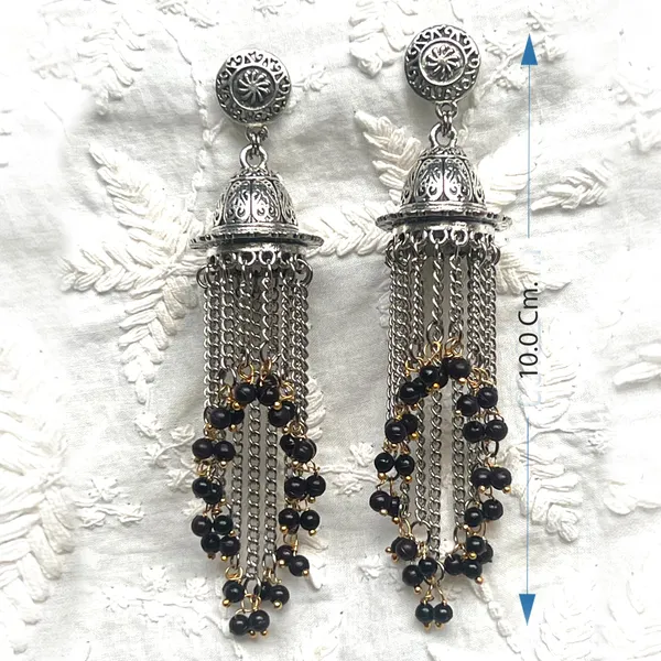Black_Bold_And_Beautiful:_Long_Oxidized_Tassel_Jhumka_Earrings_With_Pretty_Multicolor_Options_-_Versatile_Elegance_For_All_Kind_Of_Wears