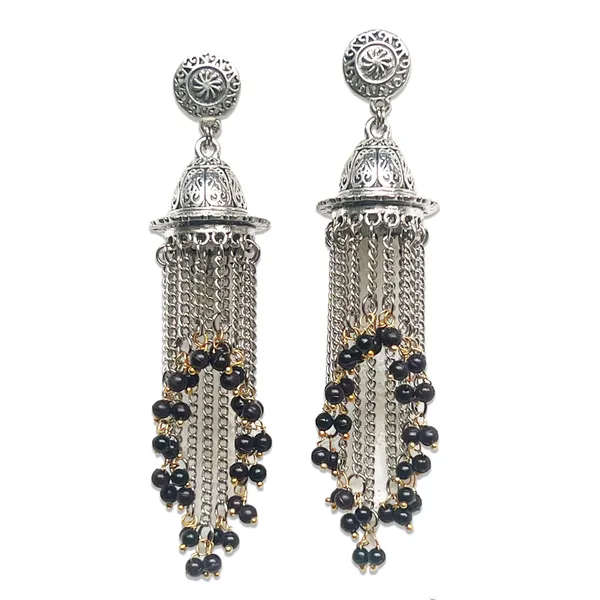 Black_Bold_And_Beautiful:_Long_Oxidized_Tassel_Jhumka_Earrings_With_Pretty_Multicolor_Options_-_Versatile_Elegance_For_All_Kind_Of_Wears