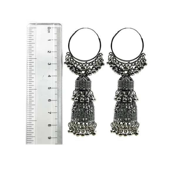 Silver_Elegant_Big_Size_Oxidized_Traditional_Jhumka_Earrings_|_Stylish_Silver_And_Ethnic_Boho_Gypsy_Dangling_Hoop_Jhumki_For_Women_And_Girls_(Chandbali)