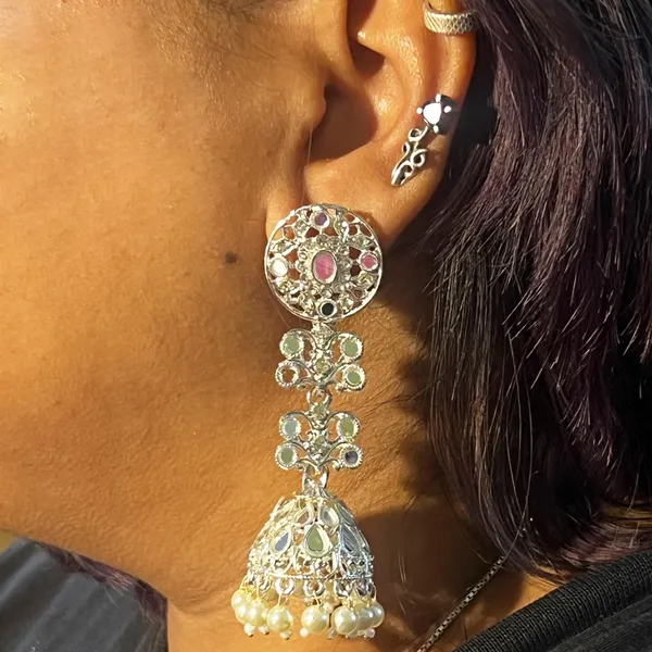 Silver_Elegant_Big_Size_Oxidized_Traditional_Jhumka_Earrings_|_Stylish_Silver_And_Ethnic_Boho_Gypsy_Dangling_Hoop_Jhumki_For_Women_And_Girls_(Traditional)