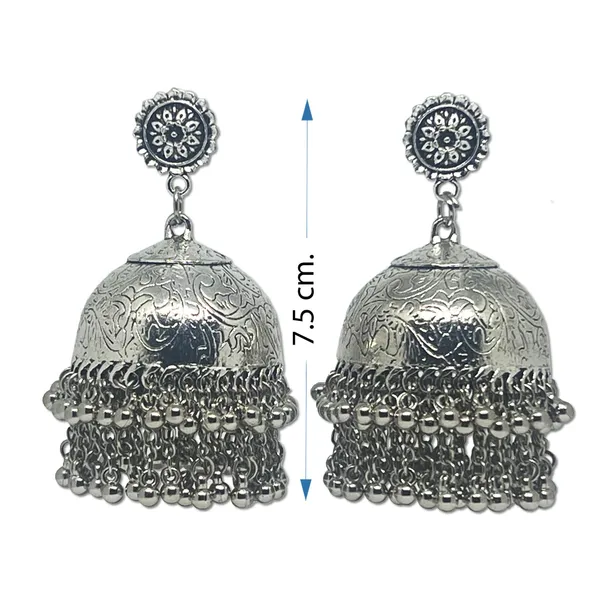 Multicolor_Big_Handmade_Dome_Shaped_Oxidized_Double_Layered_Daana_Art_Design_Embossed_Jhumka