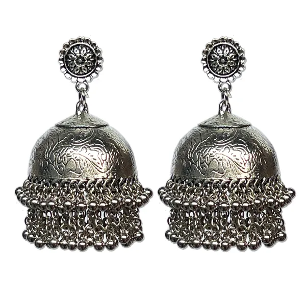 Multicolor_Big_Handmade_Dome_Shaped_Oxidized_Double_Layered_Daana_Art_Design_Embossed_Jhumka