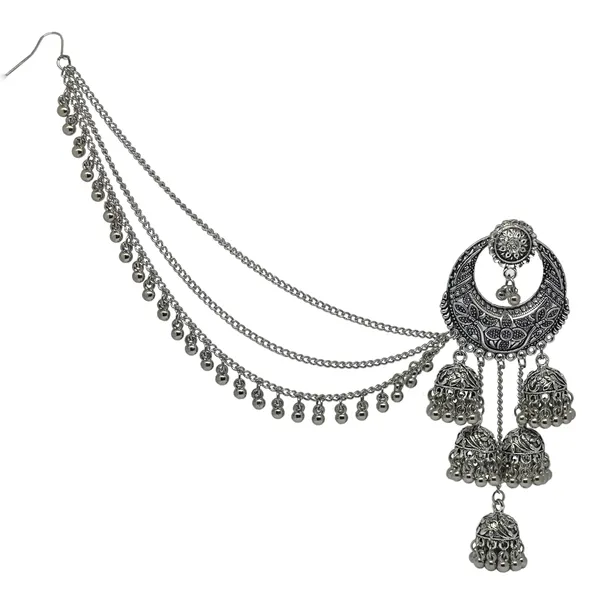 Oxidised_Silver_Oxidized_Traditional_Wedding_Earring_Chandbali_Design_Bahubali_Hair_Chain_Or_Kan_Chain_Ethnic_Earrings_Jhumka_For_Women_And_Girls
