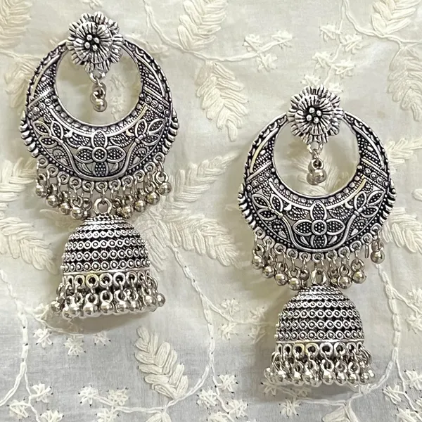 Oxidised_Silver_Handmade_Traditional_Jhumki_With_Moon_And_Flower_Motif_Chandbali_Design_Ethnic_Jhumki_Earrings_For_Women_And_Girls