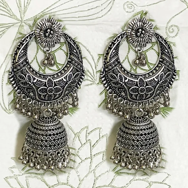 Oxidised_Silver_Handmade_Traditional_Jhumki_With_Moon_And_Flower_Motif_Chandbali_Design_Ethnic_Jhumki_Earrings_For_Women_And_Girls