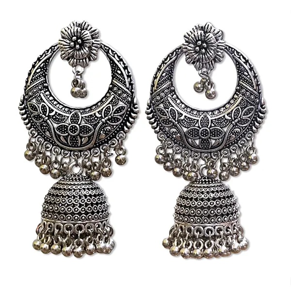 Oxidised_Silver_Handmade_Traditional_Jhumki_With_Moon_And_Flower_Motif_Chandbali_Design_Ethnic_Jhumki_Earrings_For_Women_And_Girls