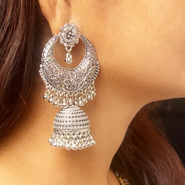 Oxidised_Silver_Handmade_Traditional_Jhumki_With_Moon_And_Flower_Motif_Chandbali_Design_Ethnic_Jhumki_Earrings_For_Women_And_Girls