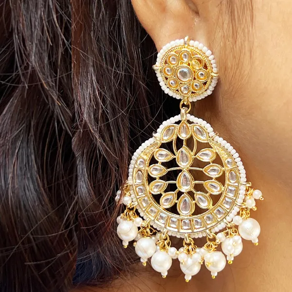 Golden_Drops_&_Danglers:_Golden_Chandbali_Earrings_With_White_Pearl_Beads_For_Women_And_Girls