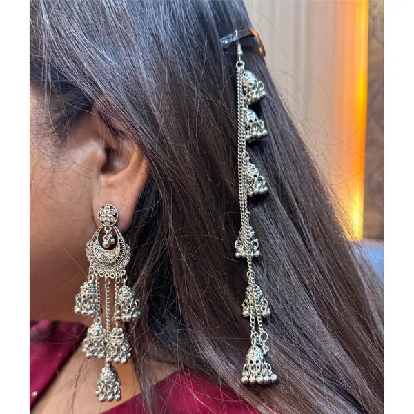 Oxidised_Traditional_Oxidized_Bahubali_Chandbali_Jhumkas_With_Chains_And_Beads_Drop_For_Women_And_Girls