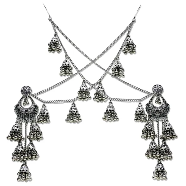 Oxidised_Traditional_Oxidized_Bahubali_Chandbali_Jhumkas_With_Chains_And_Beads_Drop_For_Women_And_Girls