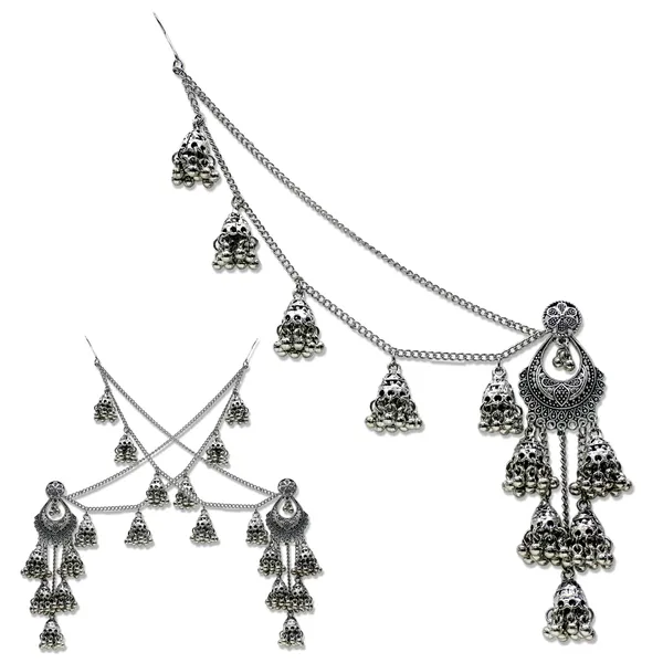 Oxidised_Traditional_Oxidized_Bahubali_Chandbali_Jhumkas_With_Chains_And_Beads_Drop_For_Women_And_Girls