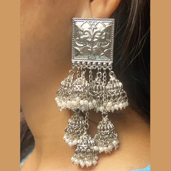 Oxidised_Silver_Antique_Oxidized_Handmade_Jhumka_Earrings_With_Pearls_&_Beads_-_Traditional_Ethnic_Textured_Women_Jhumki_With_Fine_Detailing