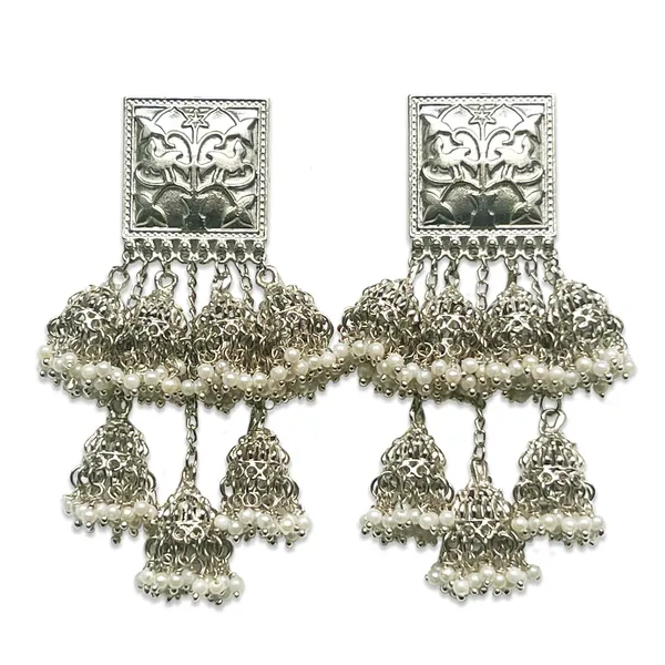 Oxidised_Silver_Antique_Oxidized_Handmade_Jhumka_Earrings_With_Pearls_&_Beads_-_Traditional_Ethnic_Textured_Women_Jhumki_With_Fine_Detailing