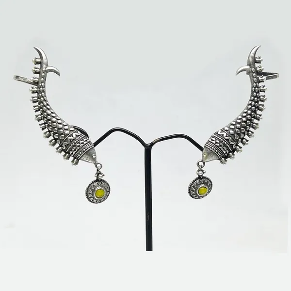 Silver_Oxidised_Multicolor_Matsya_Helix_Earring_For_Upper_Ear_Lobe,Brass_Oxidized_Fish_Motif_Ear_Cuffs_&_Cartilage_Earrings_For_Whole_Ear_Earrings_Women_And_Girls
